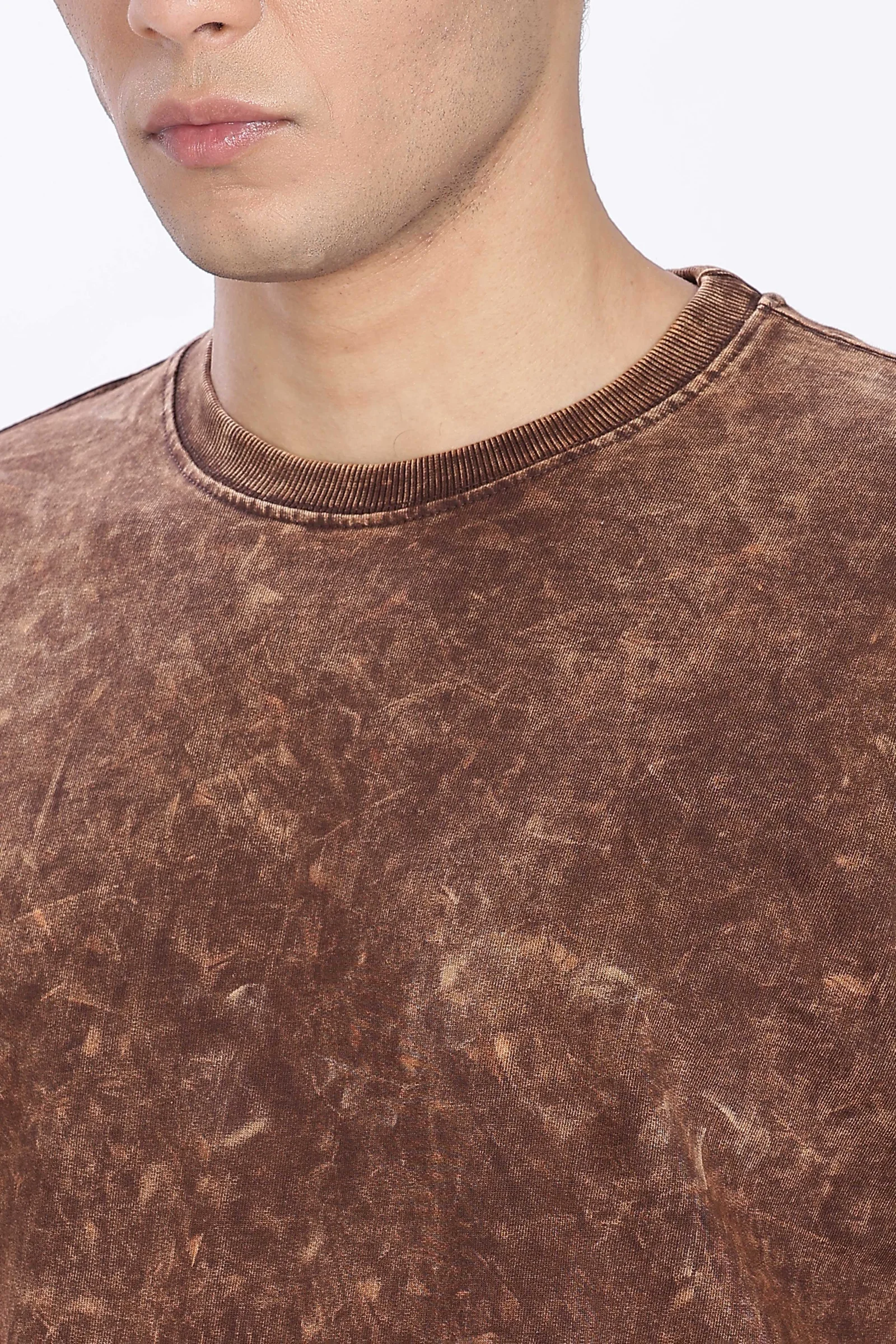 Acidwash Oversized French Terry Cotton T-shirt Without Branding